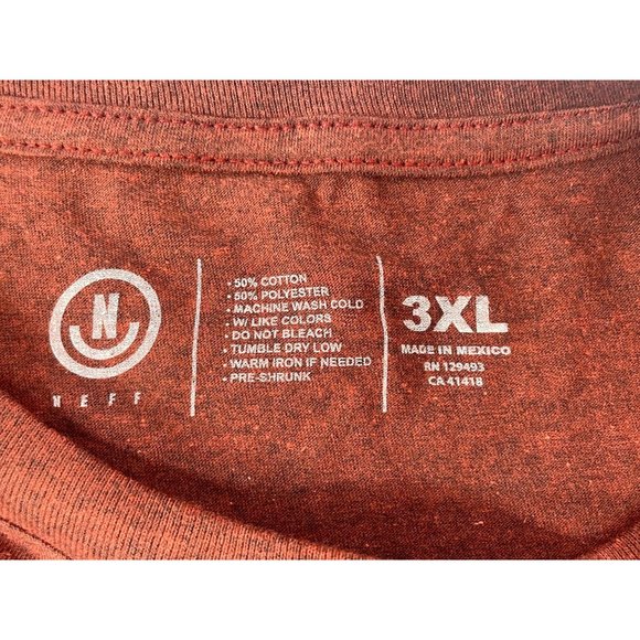 NWT Neff  Logo Heather Maroon Short Sleeved T-Shirt 3XL - Picture 6 of 6